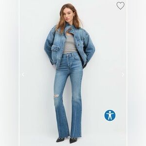 NWOT NEW Favorite Daughter THE VALENTINA SUPER HIGH RISE FLARE size 28 in beacon